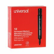 Universal Chisel Tip Permanent Marker, Broad, Black, PK12 UNV07051